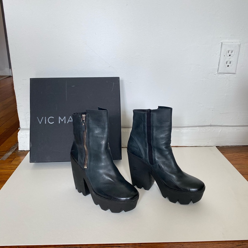 Vic matie platform leather ankle boots